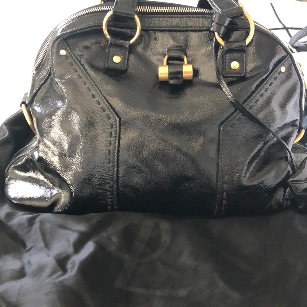 YSL Patent Leather Muse Bowler Bag